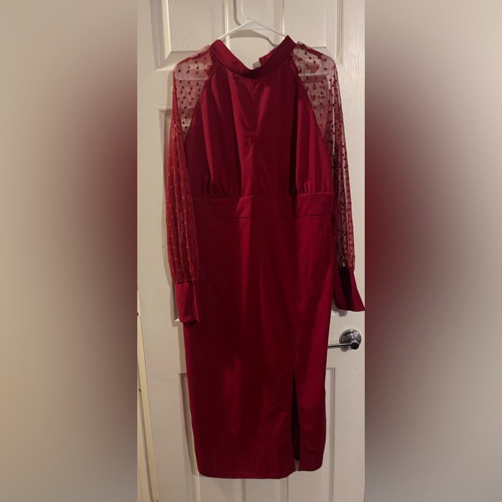 Wine color dress size 1xl new